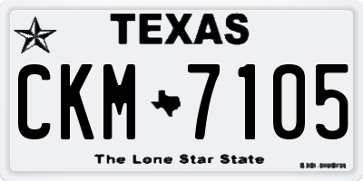 TX license plate CKM7105