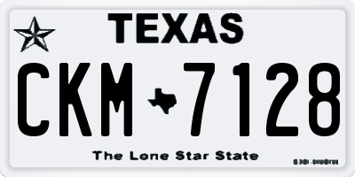 TX license plate CKM7128