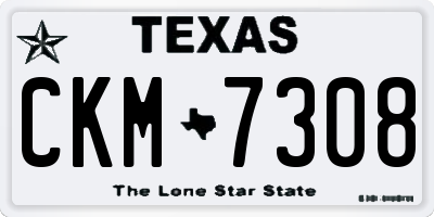 TX license plate CKM7308