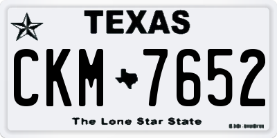 TX license plate CKM7652