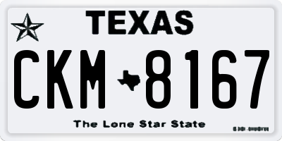 TX license plate CKM8167