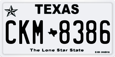 TX license plate CKM8386
