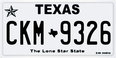 TX license plate CKM9326