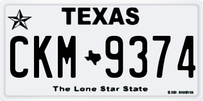 TX license plate CKM9374