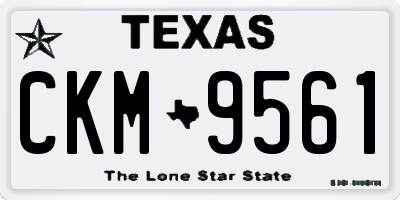 TX license plate CKM9561