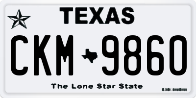TX license plate CKM9860