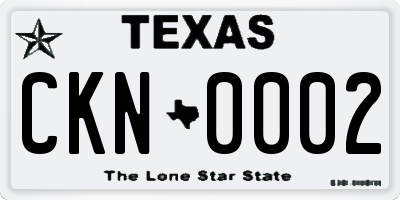 TX license plate CKN0002