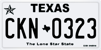 TX license plate CKN0323
