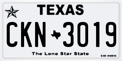 TX license plate CKN3019