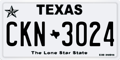 TX license plate CKN3024
