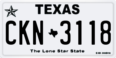 TX license plate CKN3118