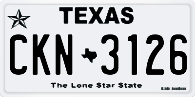 TX license plate CKN3126
