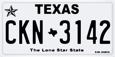 TX license plate CKN3142