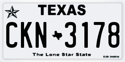 TX license plate CKN3178