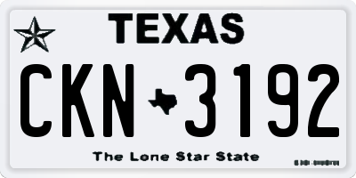 TX license plate CKN3192