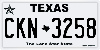 TX license plate CKN3258
