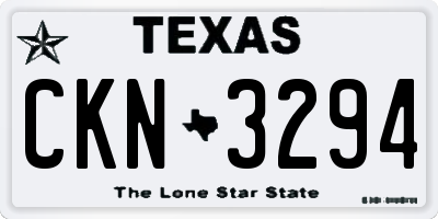 TX license plate CKN3294
