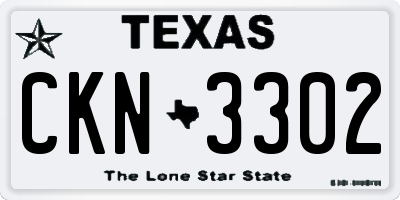 TX license plate CKN3302