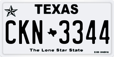 TX license plate CKN3344