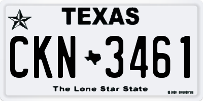 TX license plate CKN3461