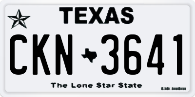 TX license plate CKN3641