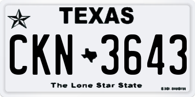 TX license plate CKN3643