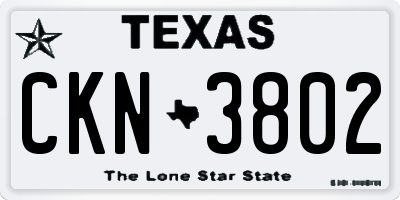 TX license plate CKN3802