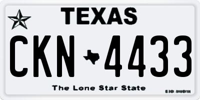 TX license plate CKN4433