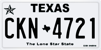 TX license plate CKN4721