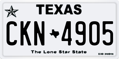TX license plate CKN4905