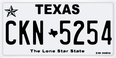 TX license plate CKN5254