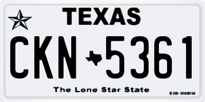 TX license plate CKN5361