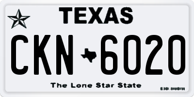TX license plate CKN6020