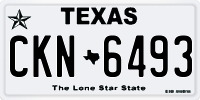 TX license plate CKN6493