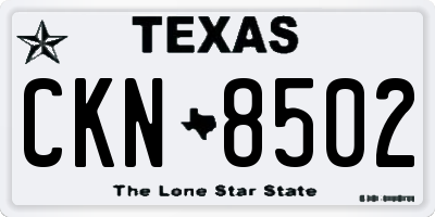TX license plate CKN8502