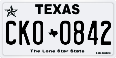 TX license plate CKO0842