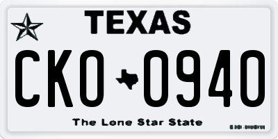 TX license plate CKO0940