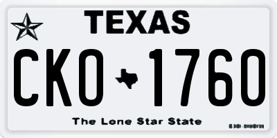 TX license plate CKO1760