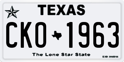 TX license plate CKO1963