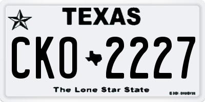TX license plate CKO2227