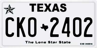 TX license plate CKO2402