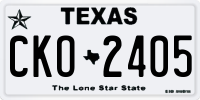 TX license plate CKO2405