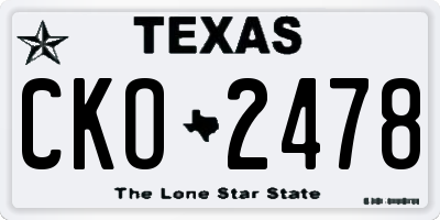TX license plate CKO2478