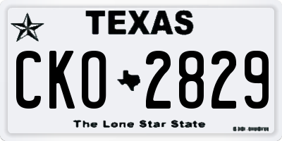 TX license plate CKO2829