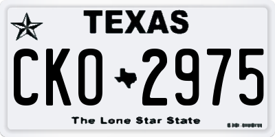 TX license plate CKO2975