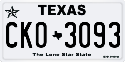 TX license plate CKO3093