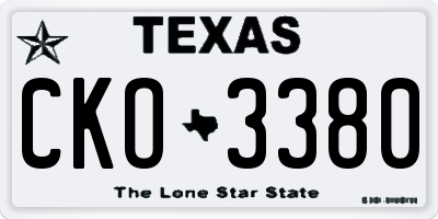 TX license plate CKO3380