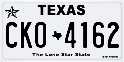 TX license plate CKO4162