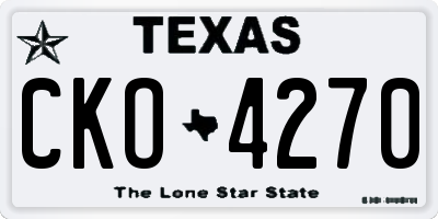 TX license plate CKO4270