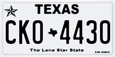 TX license plate CKO4430